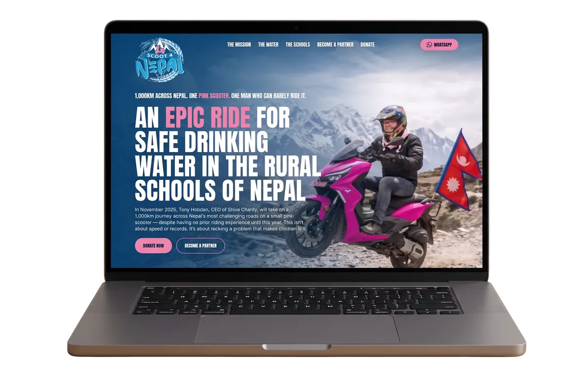 scoot4nepal.org on a MacBook Pro