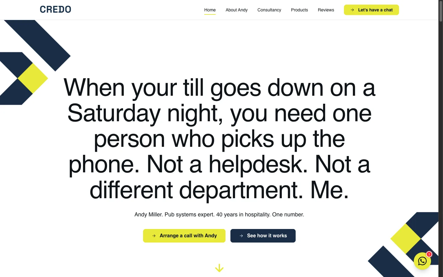 Credo FS website on desktop