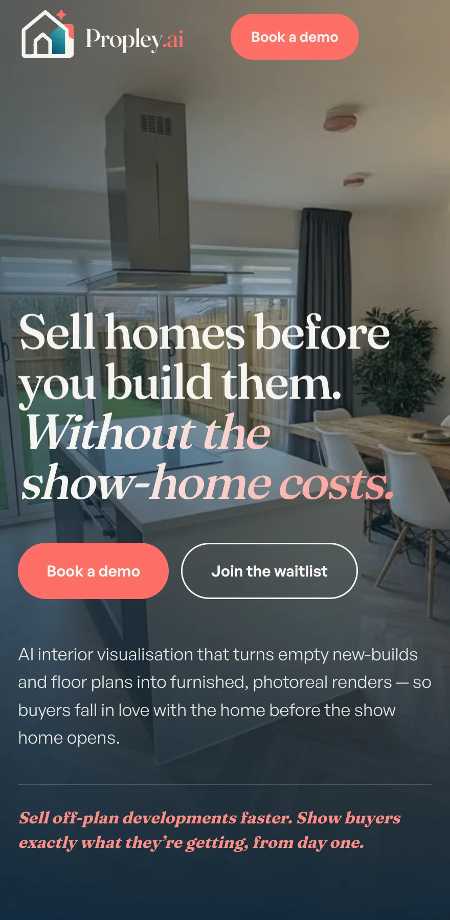 Propley.ai website on mobile