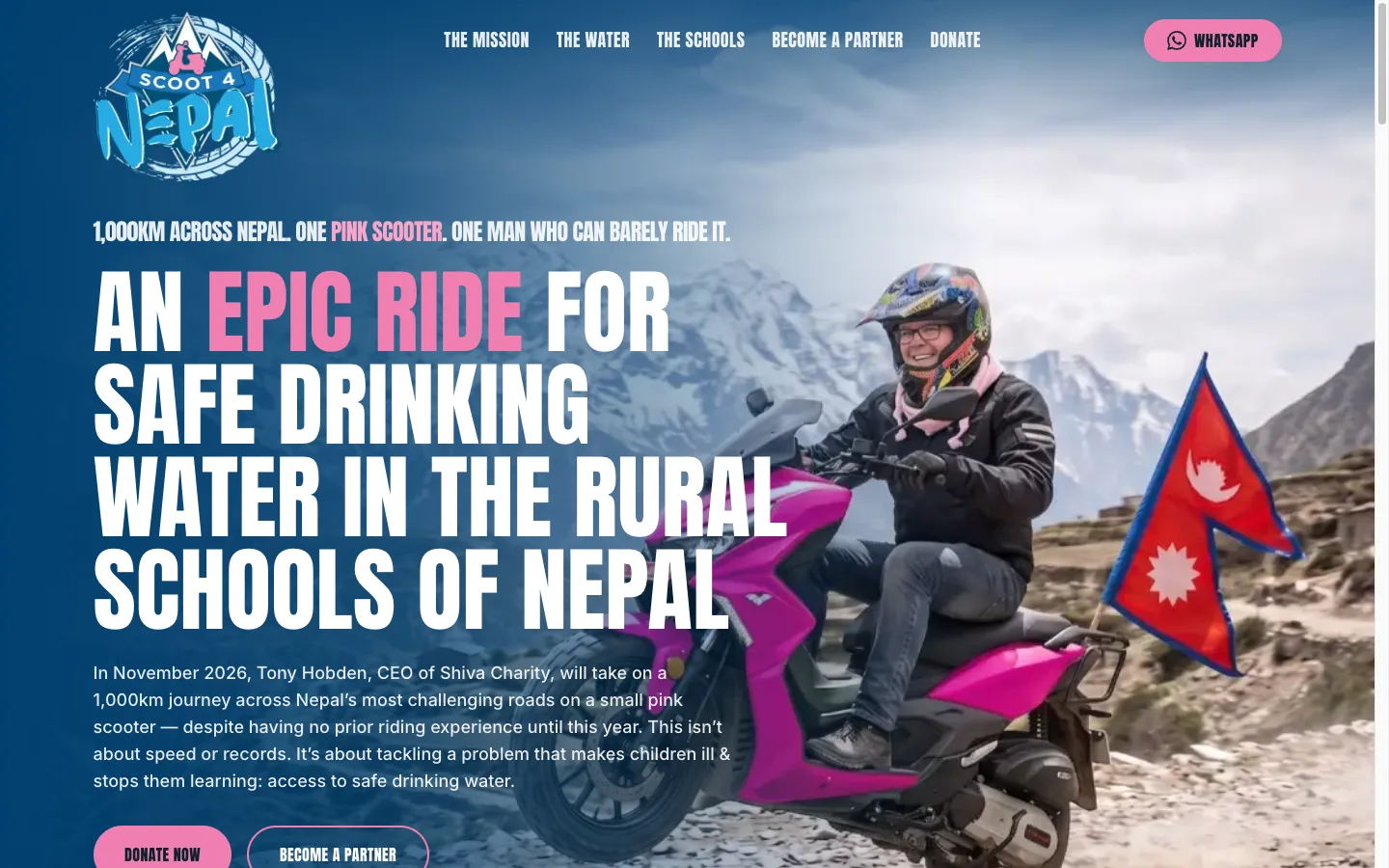 Scoot 4 Nepal website on desktop