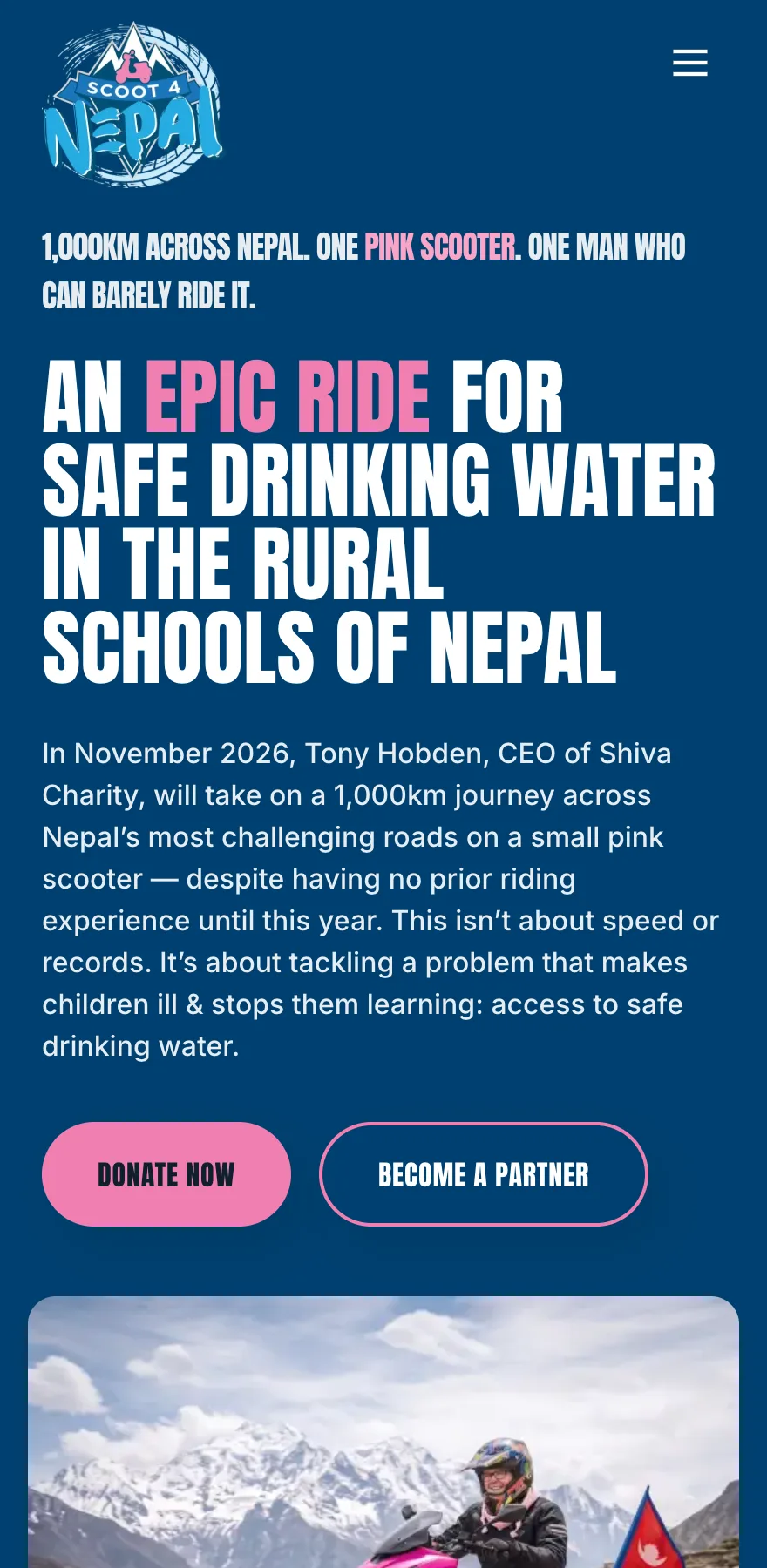 Scoot 4 Nepal website on mobile